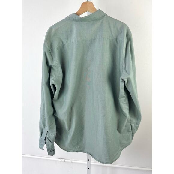 PD&C Paper Denim & Cloth Mens  XL Button Up Shirt Long Sleeve Cotton Blend Green - Picture 2 of 6